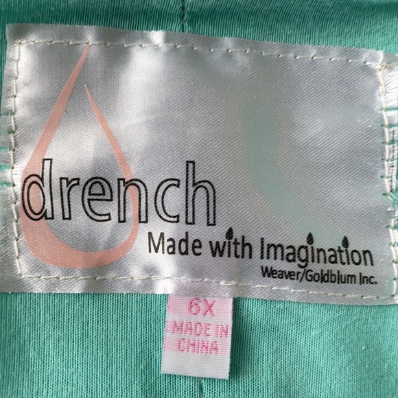 Girls turquoise raincoat - size 6X - Picture 4 of 4